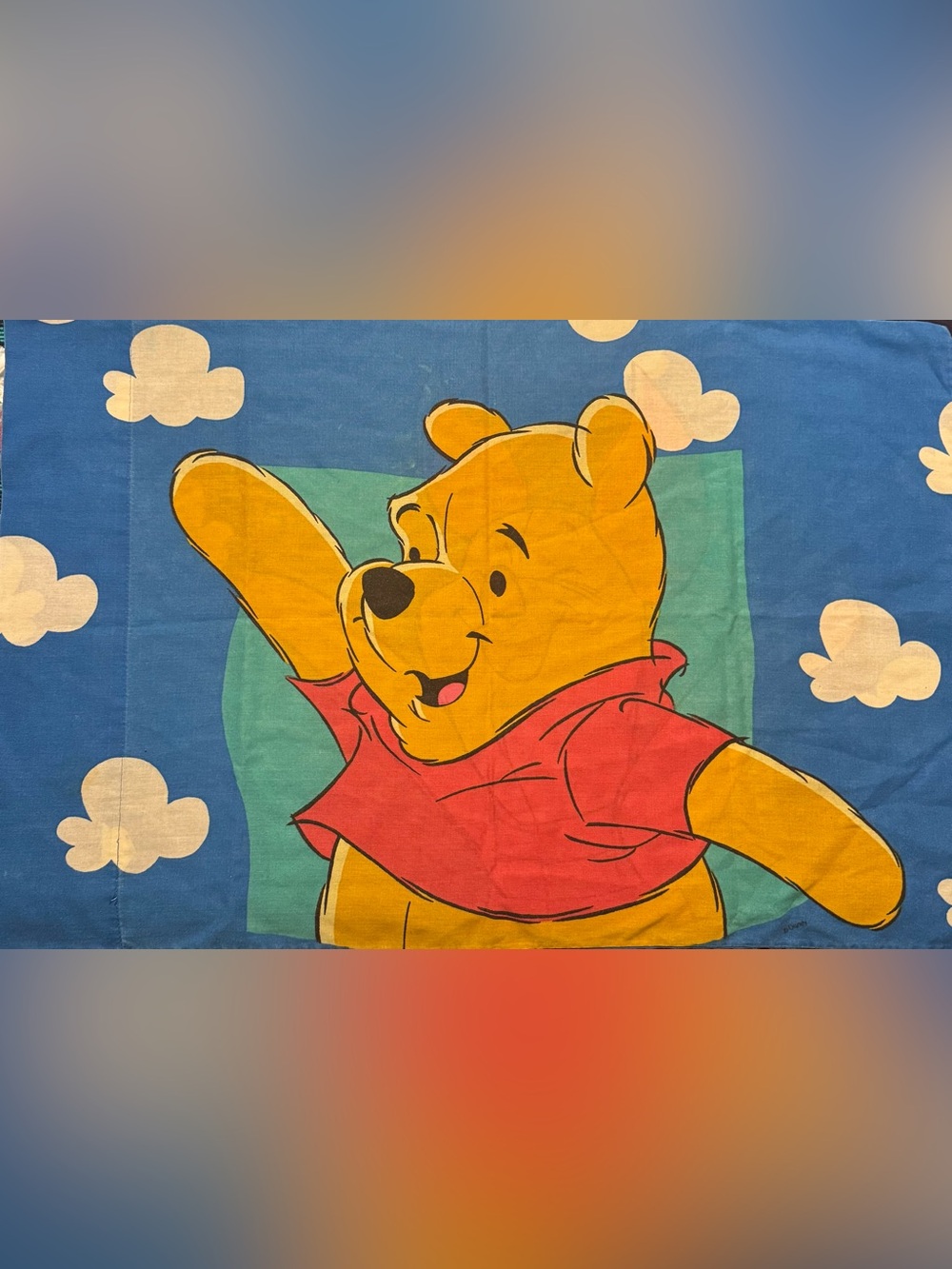 VTG Disney Winnie the Pooh Piglet Double Sided Standard Pillowcase 90s Vintage